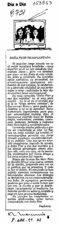Doña Flor trasplantada  [artículo] Sagitario.
