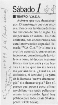 "V. A. C. A."  [artículo] Carola Oyarzún.