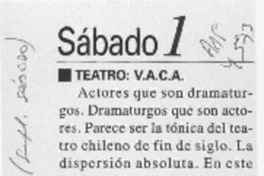 "V. A. C. A."  [artículo] Carola Oyarzún.