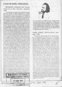 A ojo de Ariel Fernández  [artículo] Ariel Fernández.