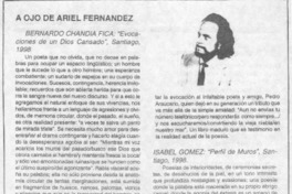 A ojo de Ariel Fernández  [artículo] Ariel Fernández.