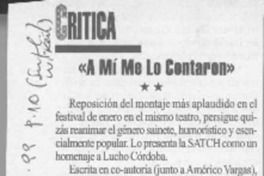 "A mí me lo contaron"  [artículo] Pedro Labra.