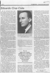 Eduardo Cruz-Coke  [artículo] Marta Cruz-Coke Madrid.