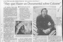 "Hay que hacer un documental sobre Coloane"  [artículo].