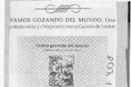 Vamos gozando del mundo  [artículo].