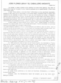 José FLores Leiva y el caballero andante  [artículo] Adriana Luz Menéndez Arnez.