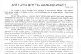 José FLores Leiva y el caballero andante  [artículo] Adriana Luz Menéndez Arnez.