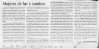 Mujeres de luz y sombra  [artículo] Luis Merino Reyes.