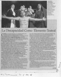 La discapacidad como elementro teatral  [artículo] M. M. M.