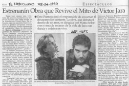 Estrenarán obra que revive el mito de Víctor Jara  [artículo] Claudia Guzmán V.