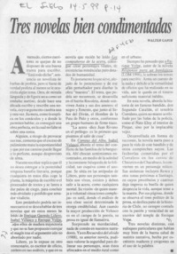 Tres novelas bien condimentadas  [artículo] Walter Garib.
