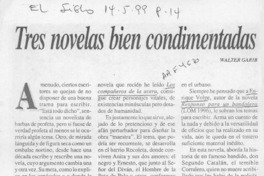 Tres novelas bien condimentadas  [artículo] Walter Garib.