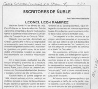 Leonel León Ramírez  [artículo] Carlos René Ibacache.