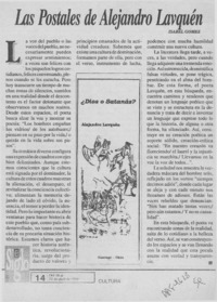 Las postales de Alejandro Lavquén  [artículo] Isabel Gómez.