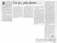 Con ojo y pulso diestros  [artículo] Walter Garib.