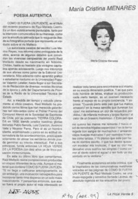 Poesía auténtica  [artículo] Alberto Carrizo.