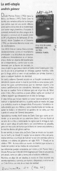 La anti-utopía  [artículo] Andrés Gómez.