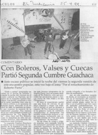 Con boleros, valses y cuecas partió segunda cumbre guachaca  [artículo] Julio Osses.