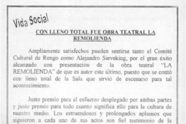 Con lleno total fue obra teatral La remolienda