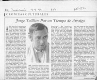 Jorge Teillier, por un tiempo de arraigo  [artículo] Francisco Véjar.