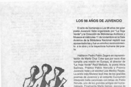 Los 98 años de Juvencio  [artículo].