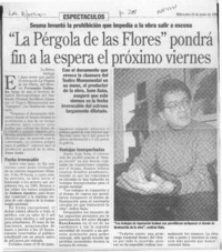 "La Pérgola de las flores" pondrá fin a la espera el próximo viernes  [artículo].