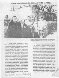 Jorge Aravena Llanca, embajador de la poesía  [artículo] Raúl Mellado Castro.