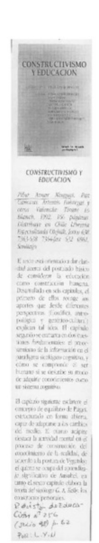 Constructivismo y educación  [artículo] L. Y. N.