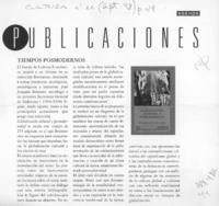 Tiempos posmodernos  [artículo].