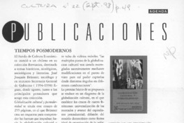 Tiempos posmodernos  [artículo].