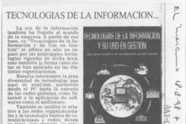 Tecnologías de la información  [artículo].