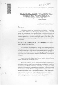 Mario Bahamonde y su legado a la cultura del norte chileno  [artículo] José Antonio González Pizarro.