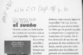 Un Tema que nos quita el sueño  [artículo].