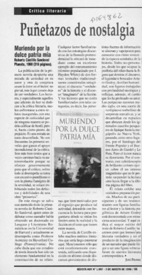 Puñetazos de nostalgia  [artículo] José Promis.