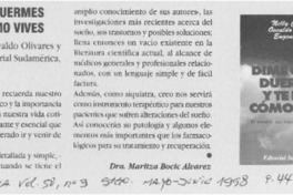 Dime cómo duermes y te diré como vives  [artículo] Marotza Bocic Alvarez.