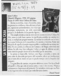 La bestia en casa  [artículo] Daniel Noemi.