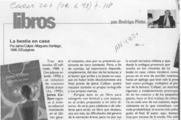 La bestia en casa  [artículo] Rodrigo Pinto.