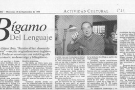 Bígamo del lenguaje  [artículo] Yenny Cáceres.