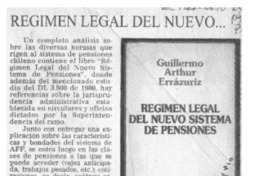 Régimen legal del nuevo --  [artículo].