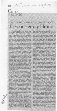 Desconcierto y humor  [artículo] Carola Oyarzún L.