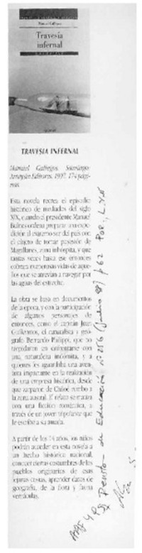 Travesía infernal  [artículo] L. Y. N.