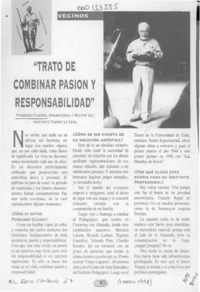 "Trato de combinar pasión y responsabilidad"  [artículo].