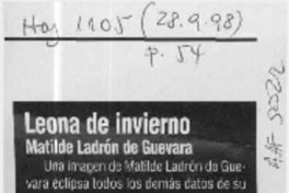 Leona de invierno  [artículo].