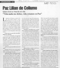 Paz Lilian de Coliumo  [artículo].