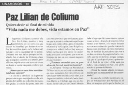 Paz Lilian de Coliumo  [artículo].