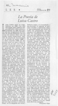 La poesía de Luisa Castro  [artículo] Francisco Véjar.