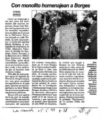 Con monolito homenajean a Borges  [artículo].