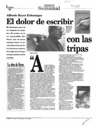 El dolor de escribir con las tripas  [artículo] Roberto Amaro.