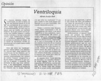 Ventriloquia  [artículo] Alfredo Jocelyn-Holt.