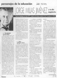 Jorge Millas Jiménez  [artículo] Juan Antonio Massone.